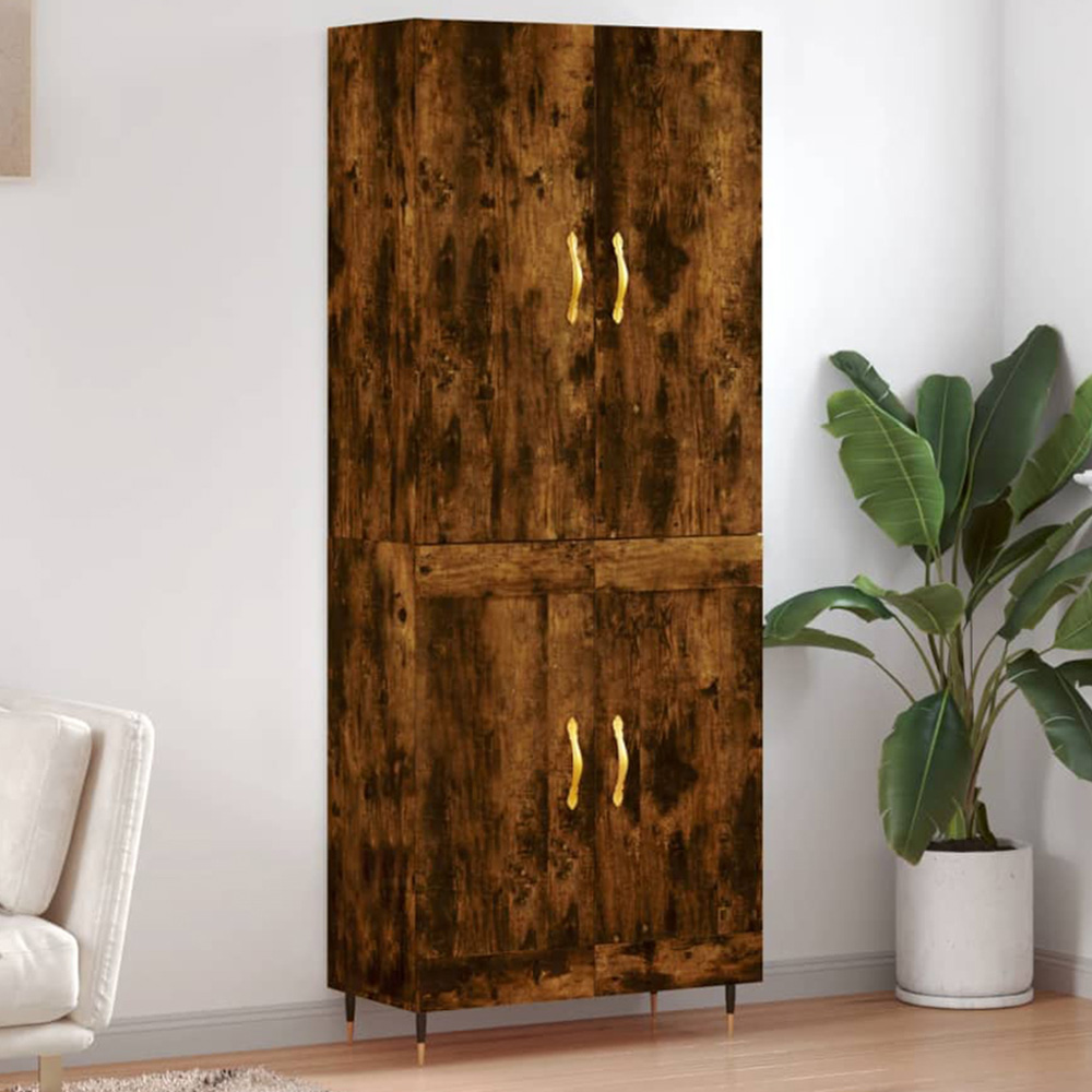 vidaXL 4 Door Smoked Oak Highboard Image