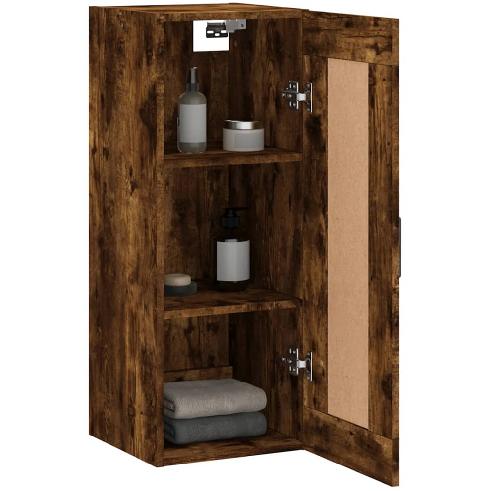 vidaXL Single Door Smoked Oak Wall Mounted Cabinet Image 5