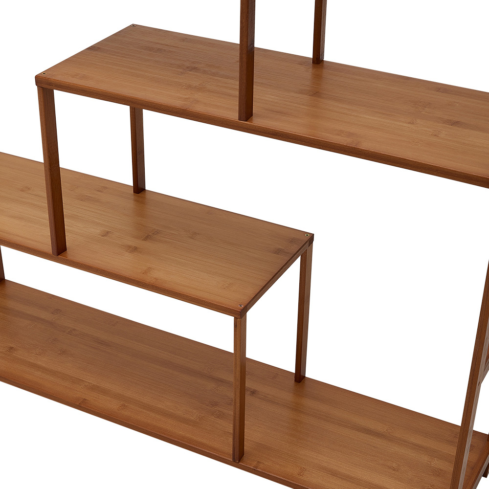 H&O Direct 6 Shelf Geometric Wooden Display Bookcase Image 4