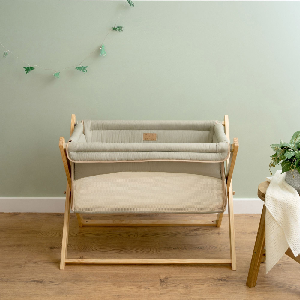 Clair de Lune Baby Sage Organic Foldable Crib Image 2