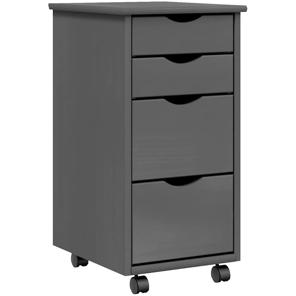 vidaXL 4 Drawer Grey Rolling Storage Cabinet Image 2