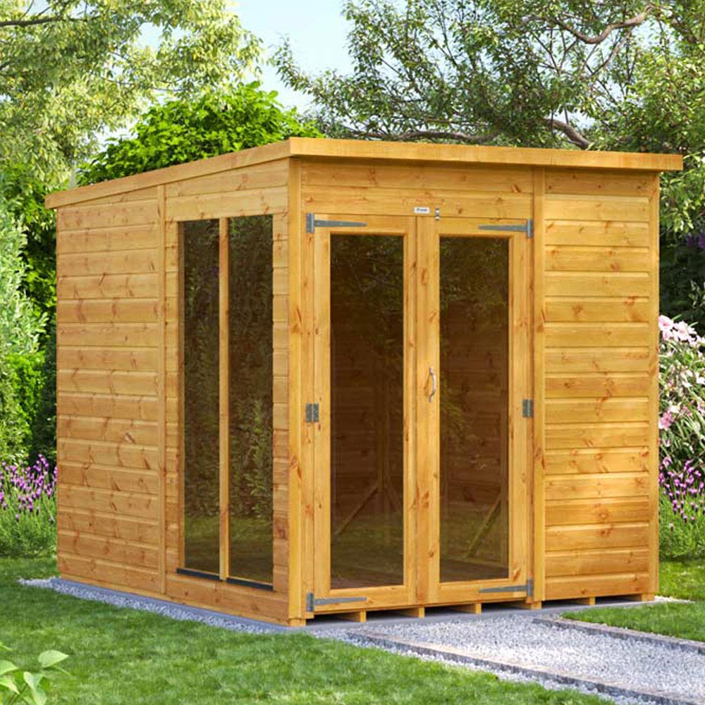 Power Sheds 6 x 8ft Double Door Pent Traditional Summerhouse Image 2