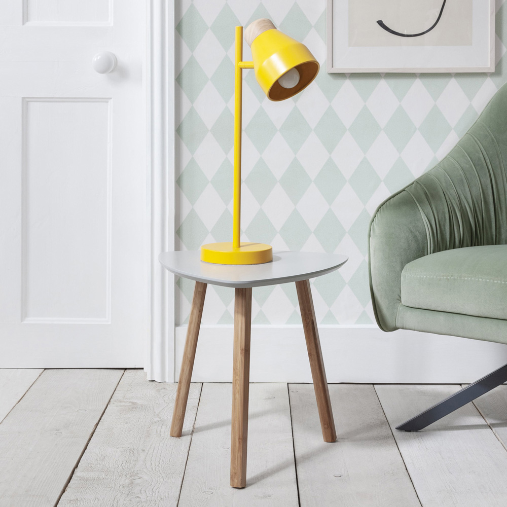 Noa and Nani Malme Chalk Grey and Natural Pine Small Side Table Image 7