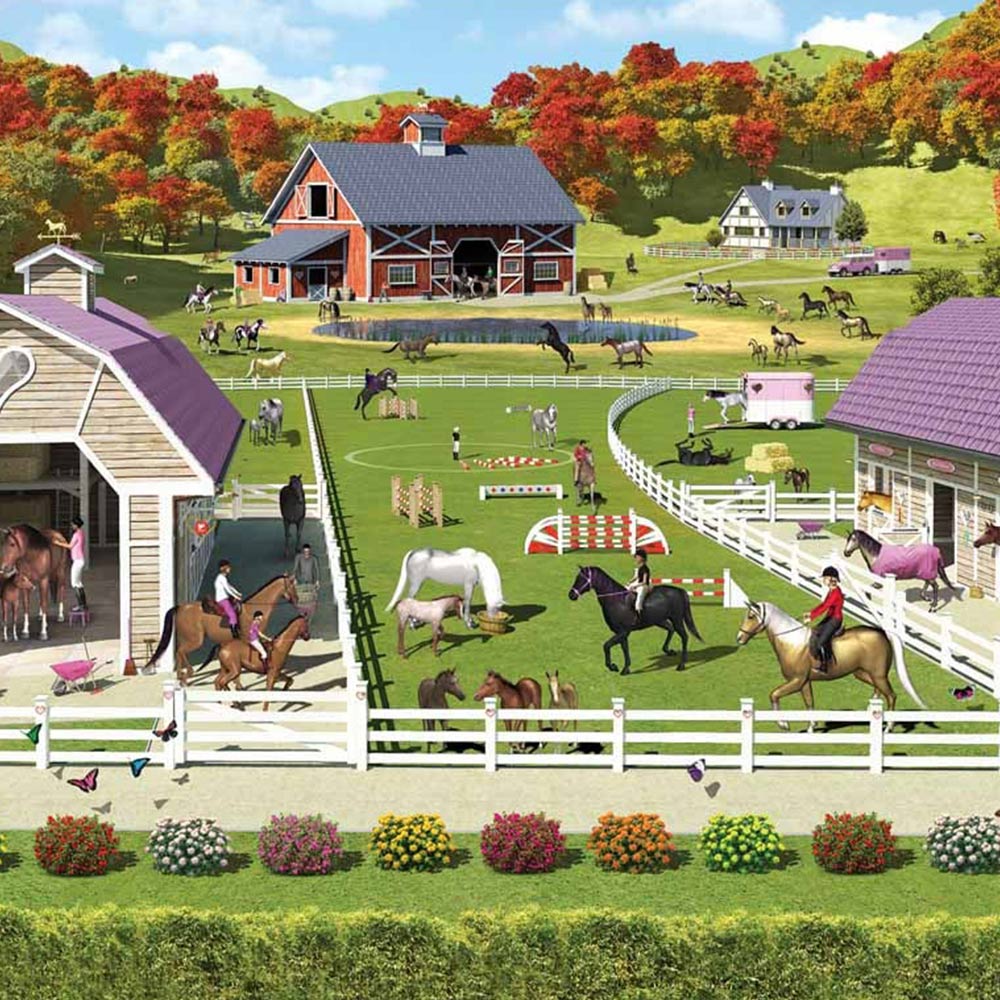 Walltastic Horse and Pony Stables Wall Mural Image 2