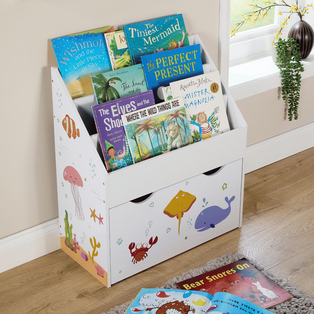 Home Source Anya 3 Drawer Single Shelf Multicolour Sealife Animal Kids Bookcase Image 6