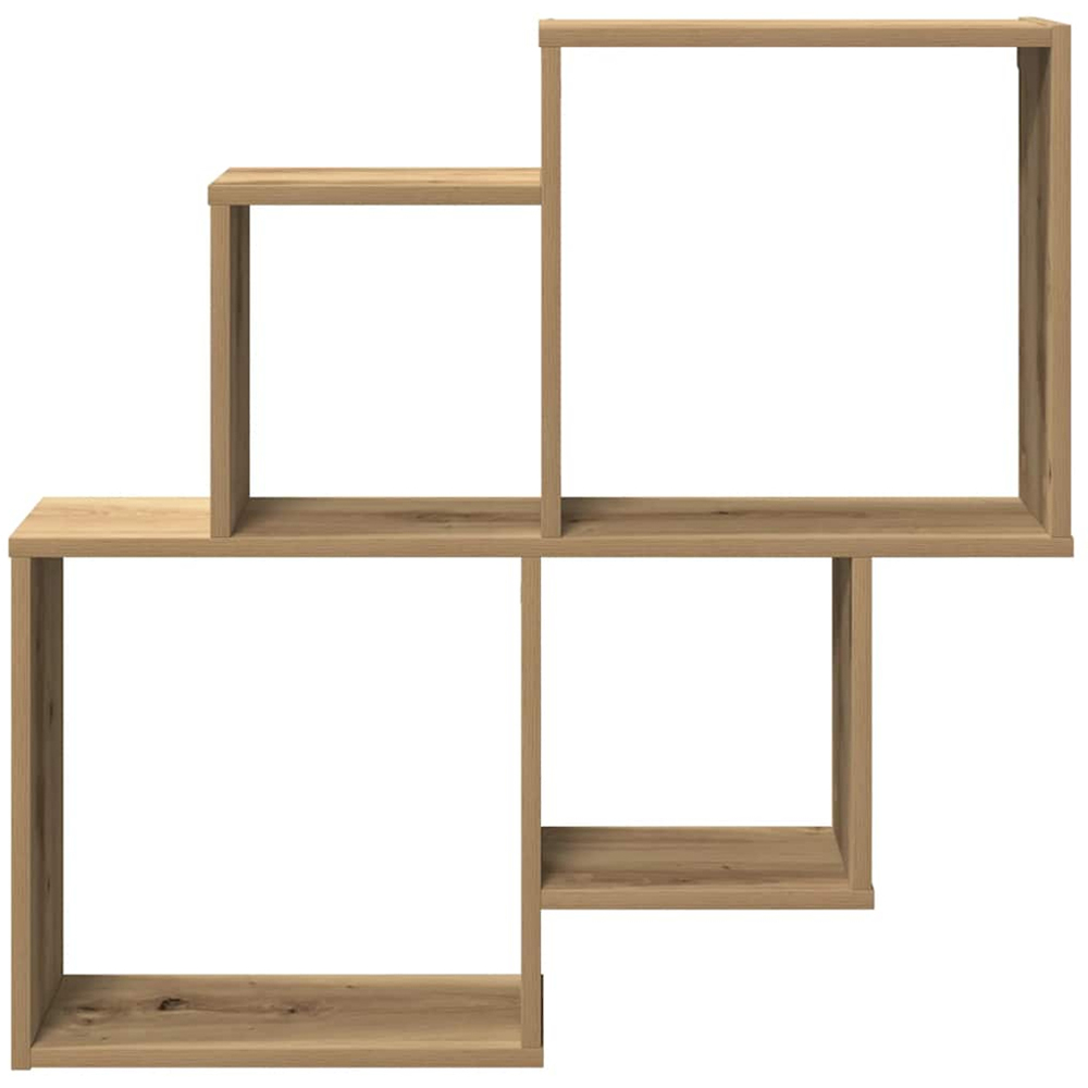 vidaXL 4 Shelf Artisan Oak Floating Wall Shelf Image 3