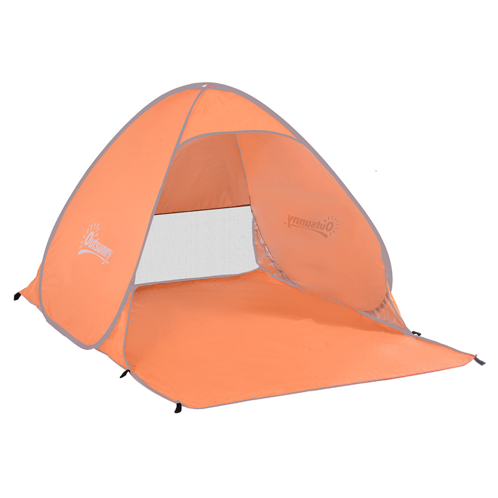 Outsunny Orange 2-Person Pop-Up UV Tent Image 1