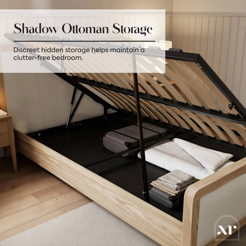 XR Living Leonie Double Ash and Natural Wooden Shadow Ottoman Bed Image 4
