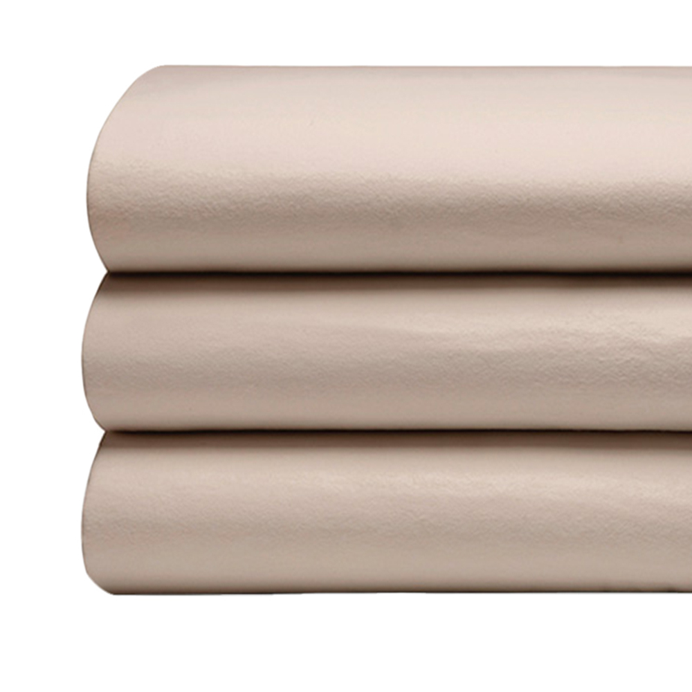 Serene Double Cream Brushed Cotton Flat Bed Sheet Image 2