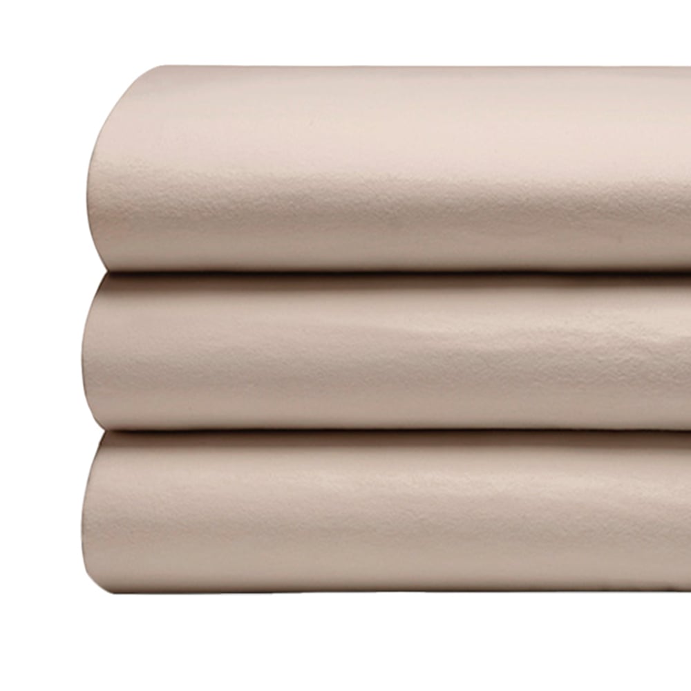 Serene King Size Cream Brushed Cotton Flat Bed Sheet Image 2