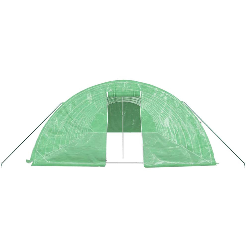 vidaXL Green Polyethylene Galvanised Steel Frame 39.3 x 16.4ft Greenhouse Image 3