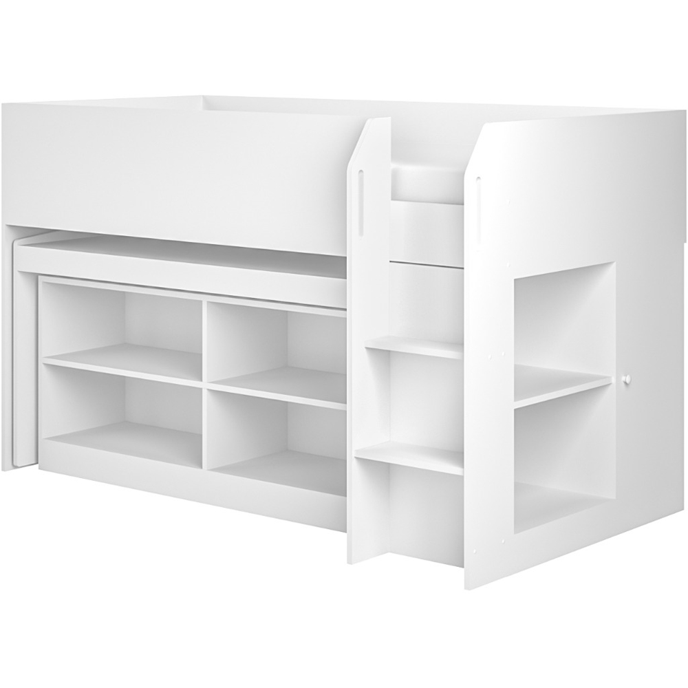 Flair Aiden Single White Cabin Bed Mid Sleeper Image 2