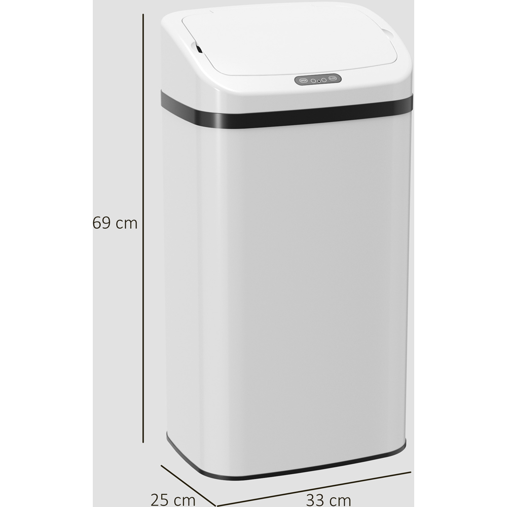 HOMCOM White Galvanised Steel Kitchen Sensor Bin with Automatic Close 48L Image 9