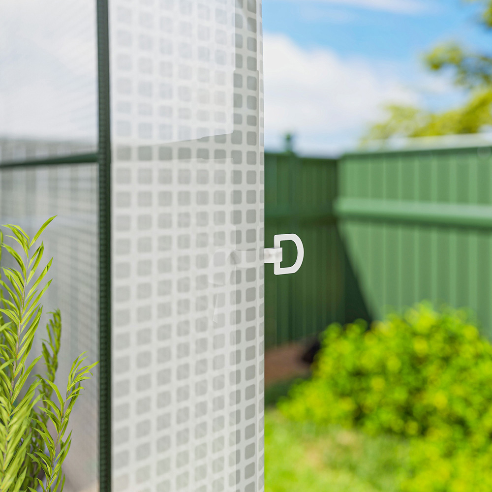 Outsunny White 4 x 6ft Walk-In Greenhouse with Roll-up Door Image 3