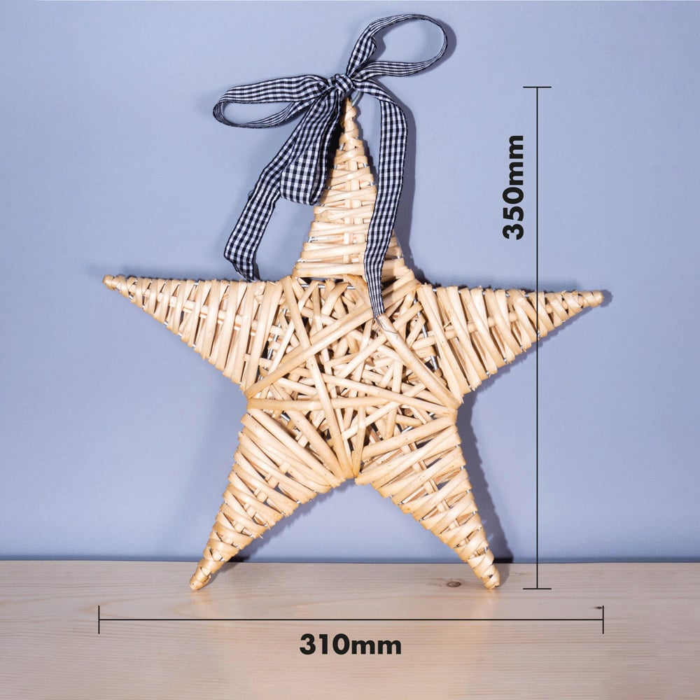 St Helens Natural Wicker Star Christmas Decoration Image 6