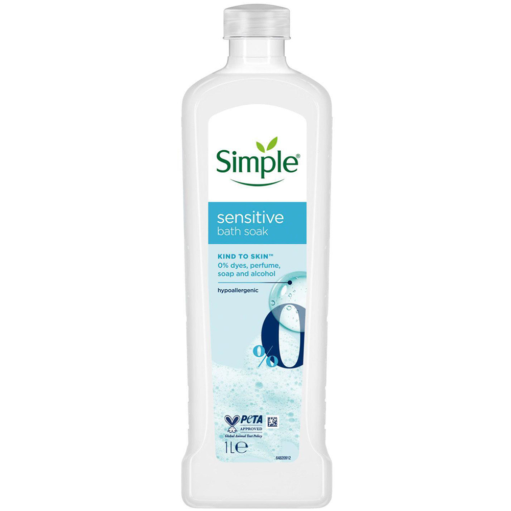 Simple Kind to Skin Hypoallergenic Sensitive Bath Soak 1L 6 Pack Image 2