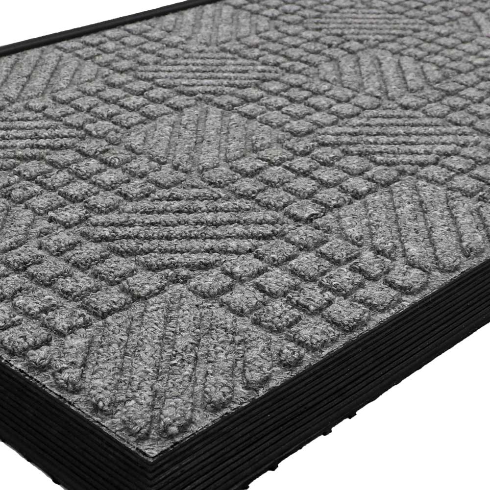 JVL Grey Firth Rubber Doormat 40 x 70cm Image 5