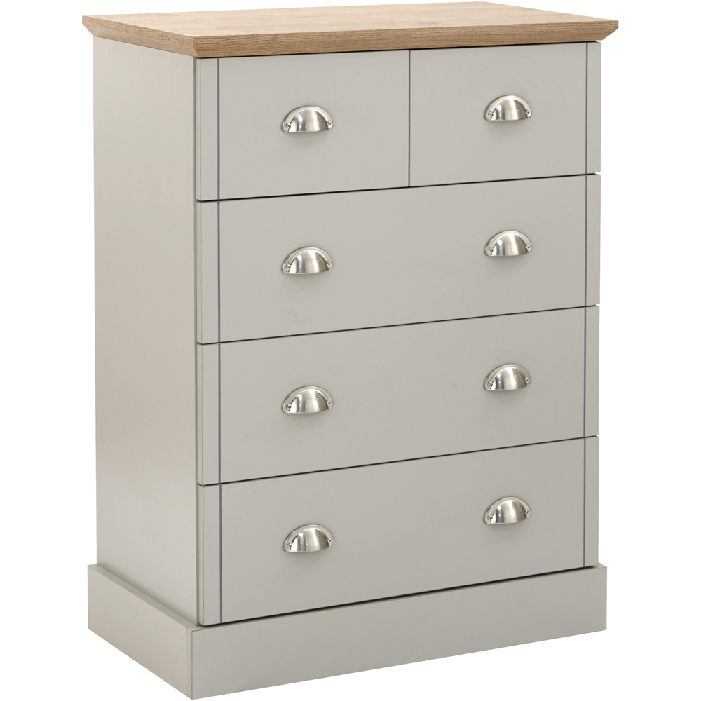 GFW Kendal 5 Drawer Grey Chest of Drawers Image 2