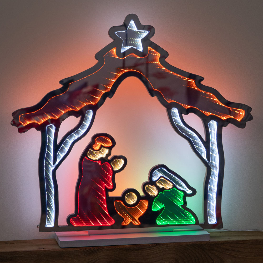 Samuel Alexander LED Light Up Nativity Scene Infinity Mirror Christmas Decoration 50cm Image 8