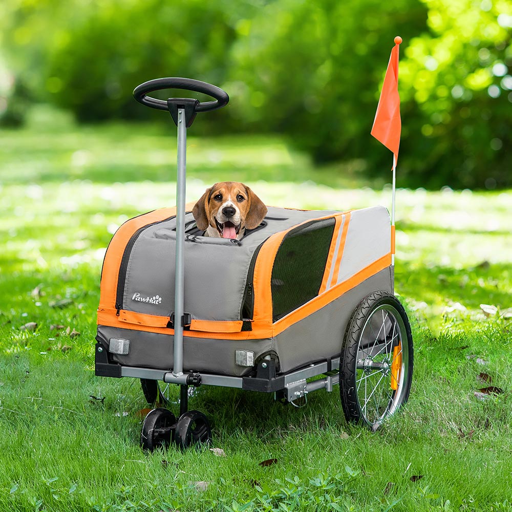 PawHut Dog Bike Trailer Orange Image 6