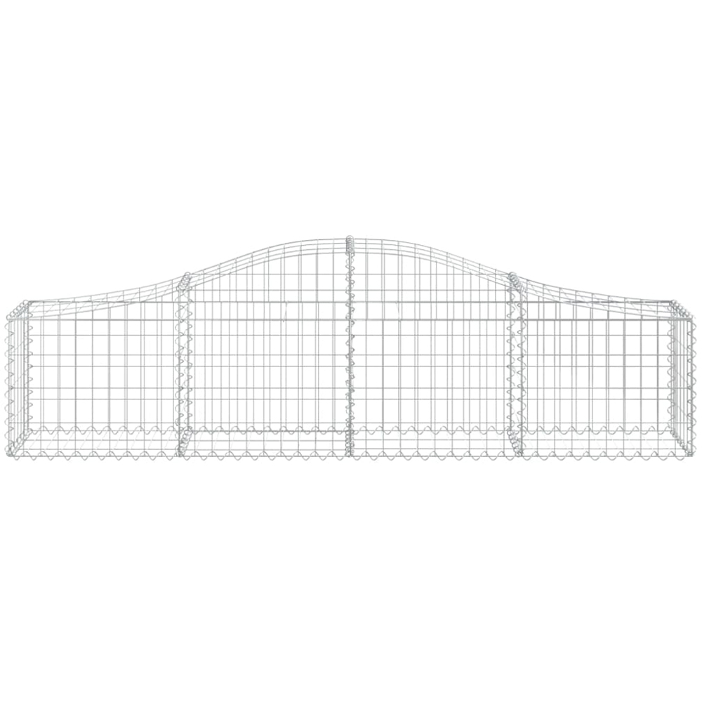 vidaXL Silver Galvanised Iron Gabion Basket 200 x 30 x 40/60cm 11 Pack Image 2