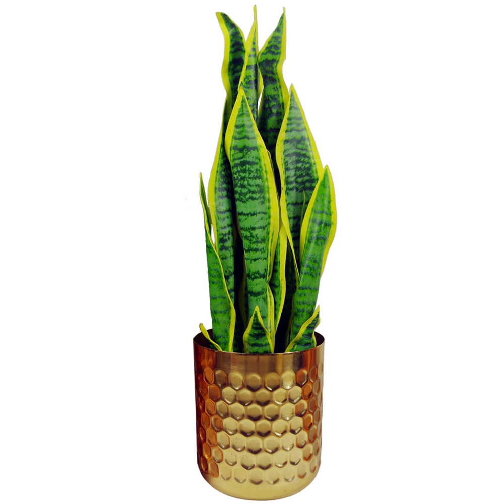 Botanik Gold Honeycomb Metal Planter 18 x 15.5cm Image 3