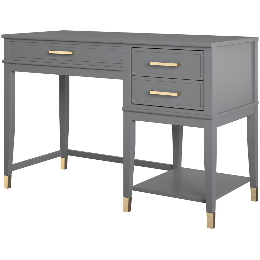 Dorel Home Westerleigh 2 Drawer Single Shelf Graphite Grey Lift Desk Image 4