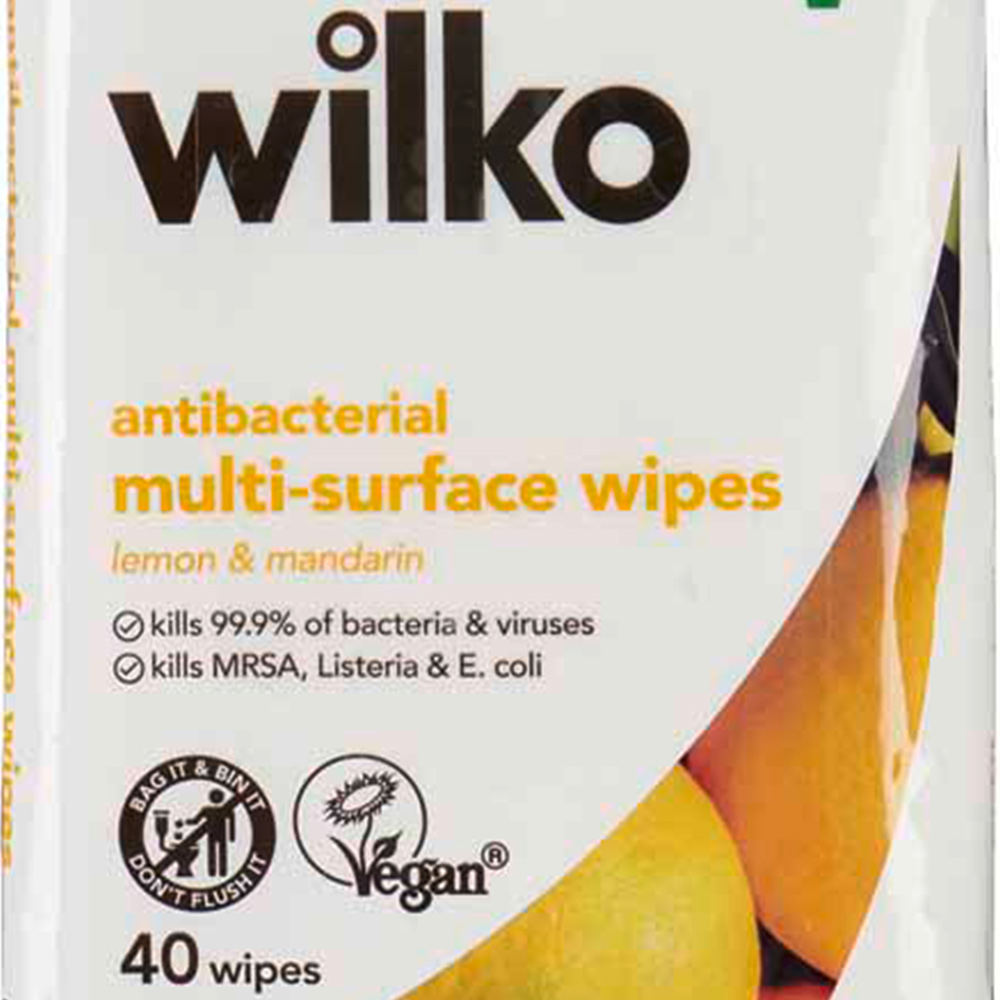 Wilko Plastic Free Antibacterial Lemon Wipes 6 x 40 Multipack Image 4
