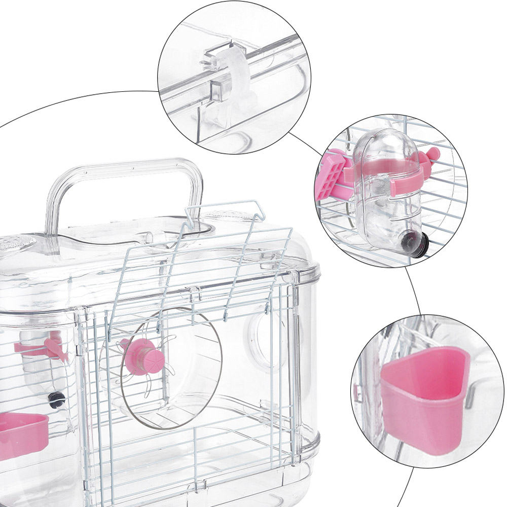 H&O Direct Clear Single Layer Hamster Cage with Tubes Image 5