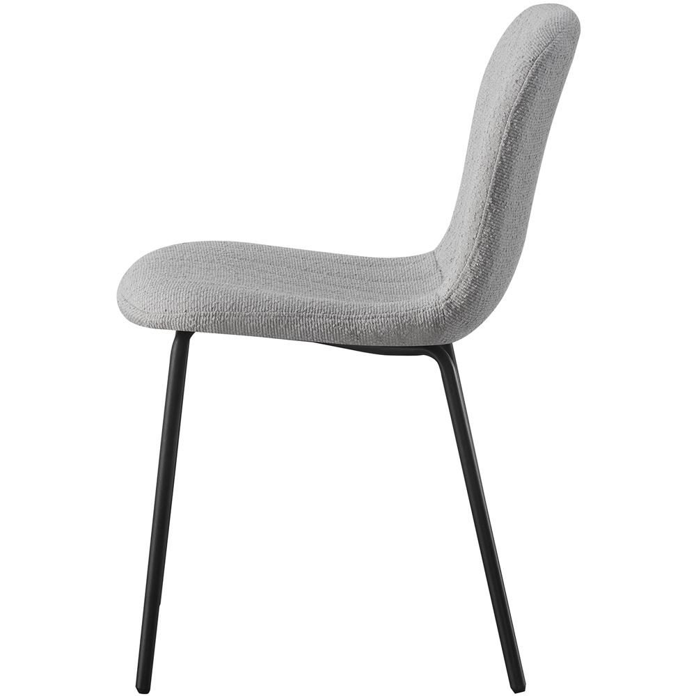 Bella Set of 6 Light Grey Teddy Faux Fur Stitched Design Dining Chairs Image 3