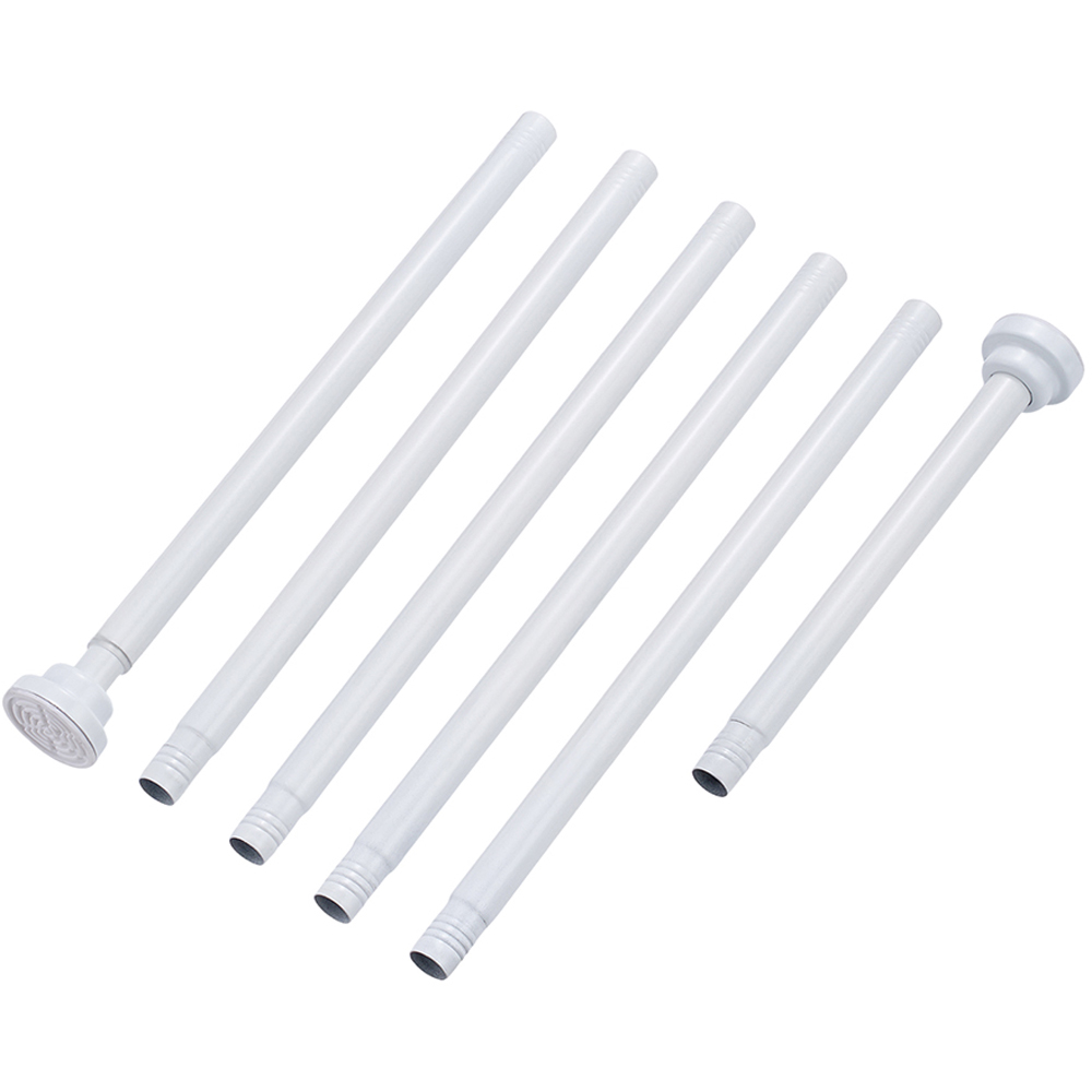 Living and Home 45-250cm White Stainless Steel Telescopic Curtain Rod Image 2
