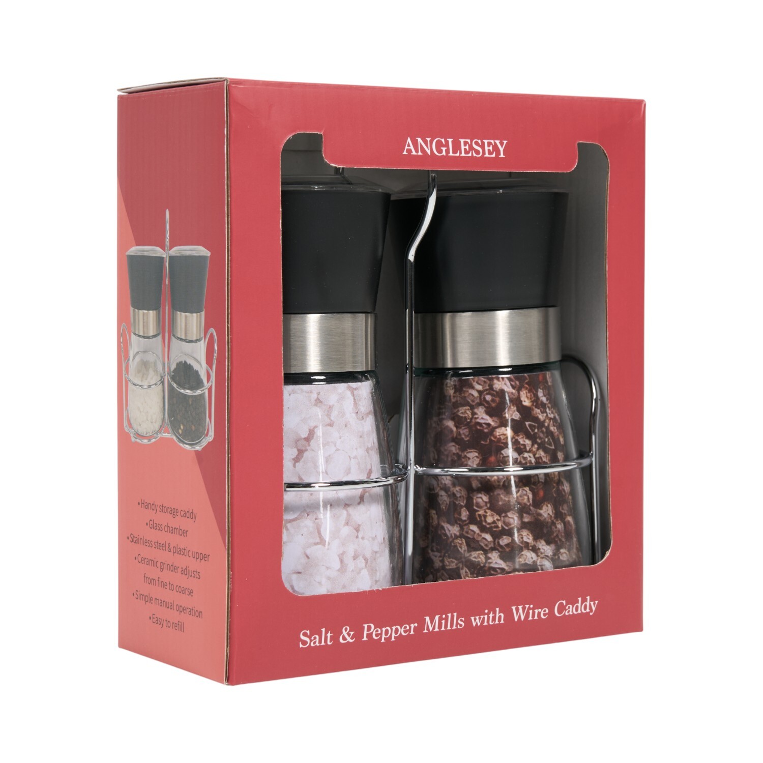 Salt and Pepper Mills with Wire Caddy Image 4