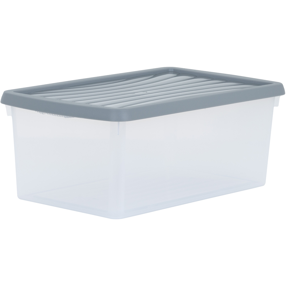 Wham 9L Clear Stackable Plastic Storage Box with Lid 3 Pack Image 4