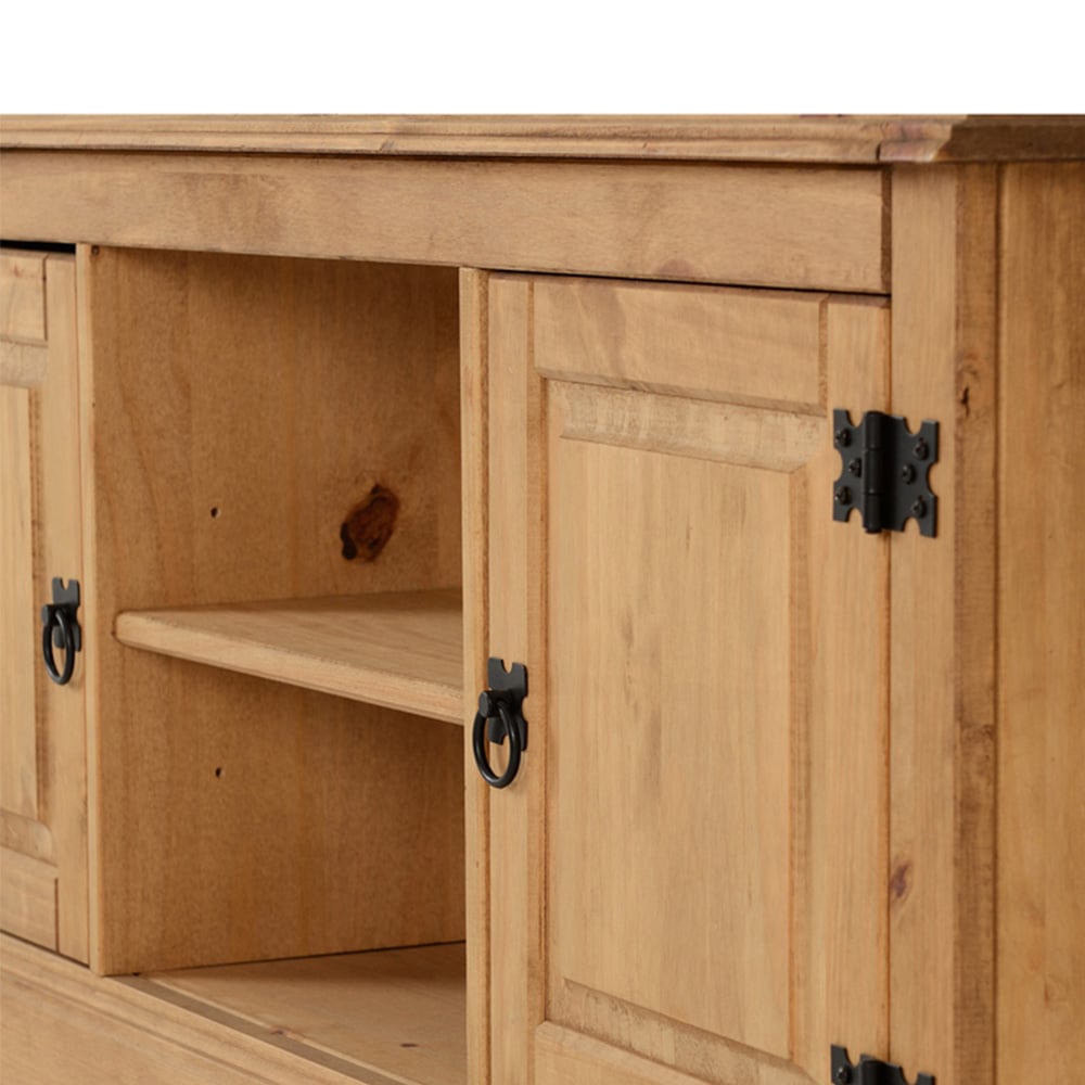 Seconique Corona 2 Door Distressed Waxed Pine Flat Screen TV Unit Image 6