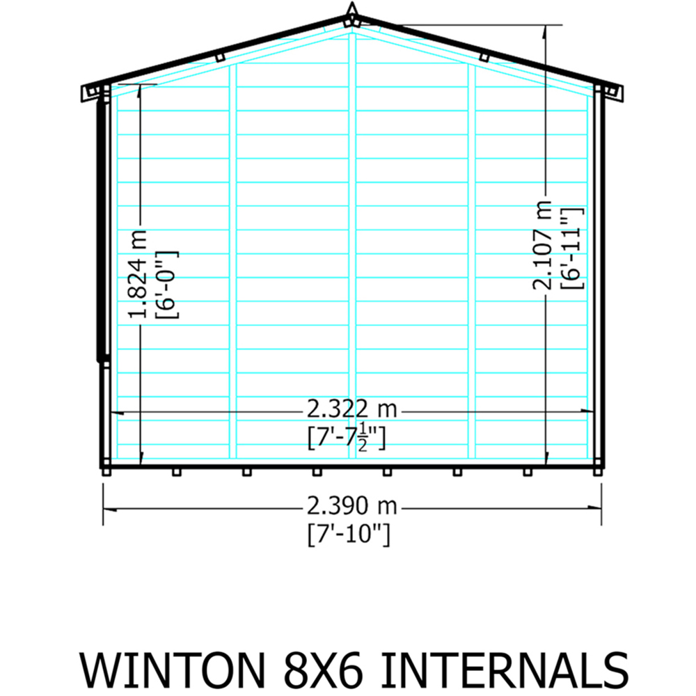 Shire Winton 8 x 6ft Double Door Shiplap Apex Summerhouse Image 5