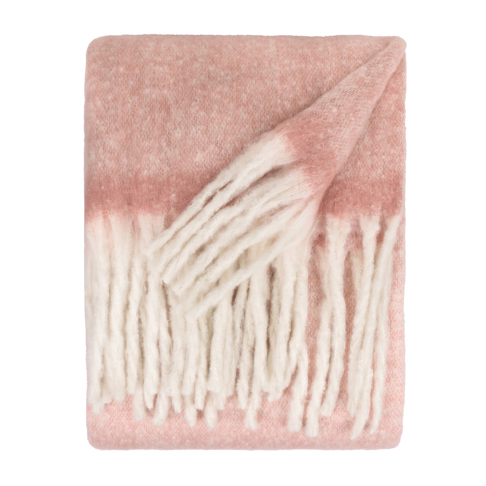Furn Pink Cosy Woven Tasselled Throw 140 x 180cm Image 2