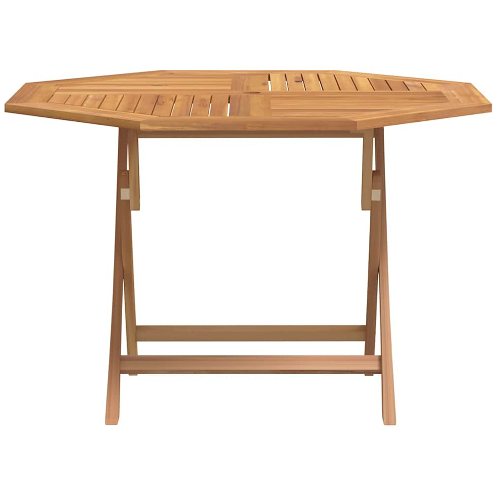 vidaXL Brown Solid Wood Teak Octagon Foldable Garden Table 110cm Image 3