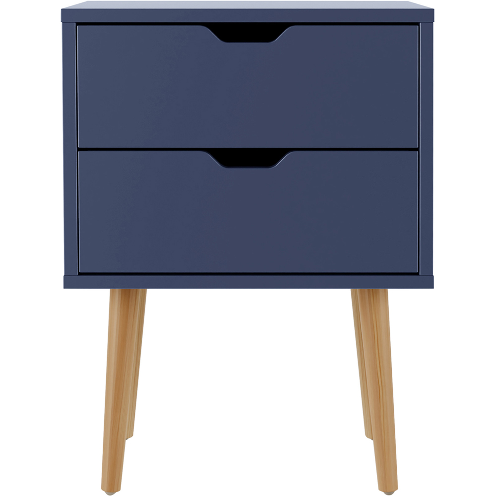 GFW Nyborg 2 Drawer Nightshadow Blue Bedside Table Image 3