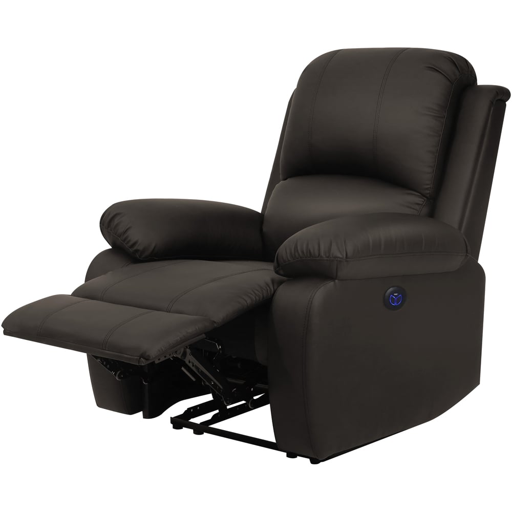 Comfy Living Brown PU Leather Electric Recliner Chair Image 3