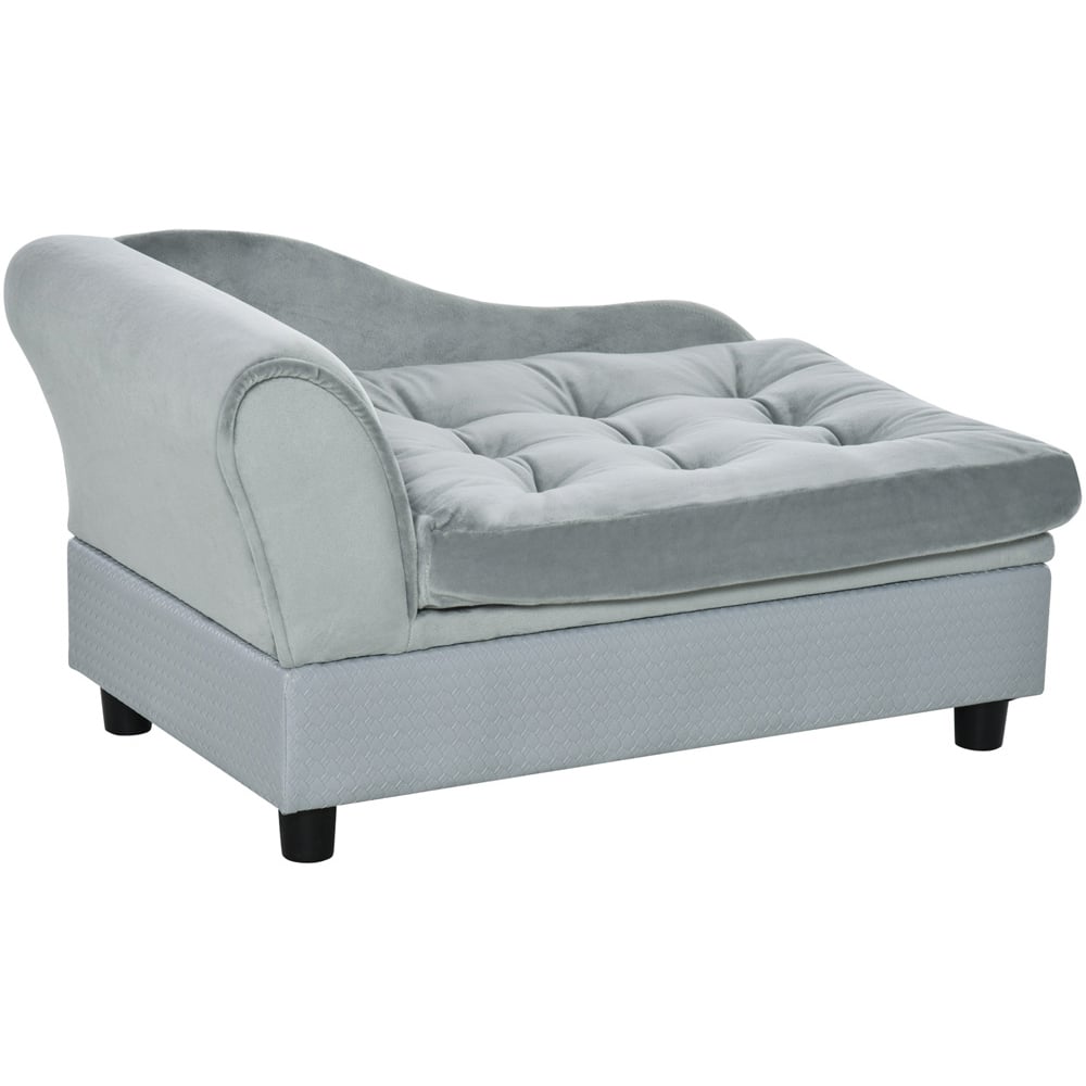 PawHut Light Grey Couch with Storage Image 1