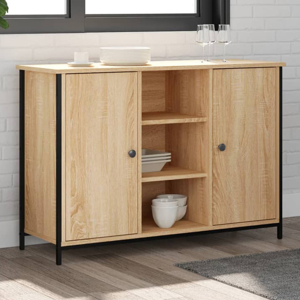 vidaXL 2 Door 3 Shelf Sonoma Oak Sideboard Image 1