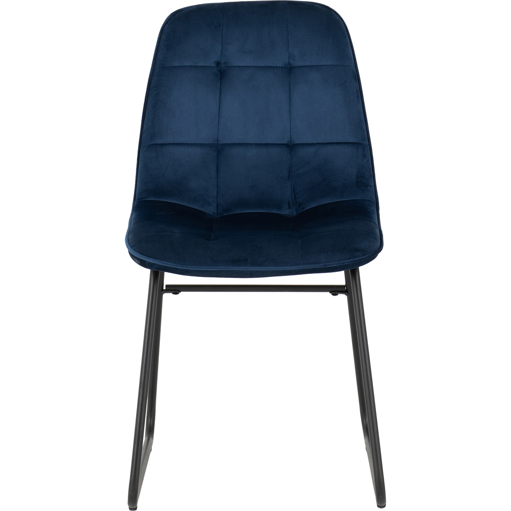 Seconique Lukas Set of 2 Sapphire Blue Velvet Dining Chair Image 3