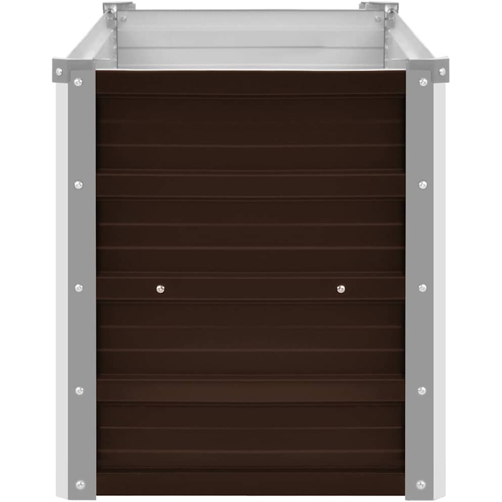 vidaXL Brown Galvanised Steel Raised Garden Bed 100 x 40 x 45cm Image 4