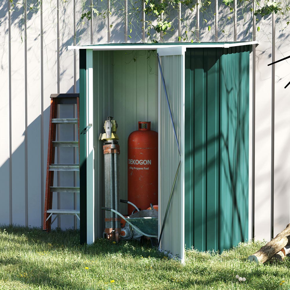 Outsunny 4.7 x 2.8ft Green Lockable Garden Storage Shed Image 2