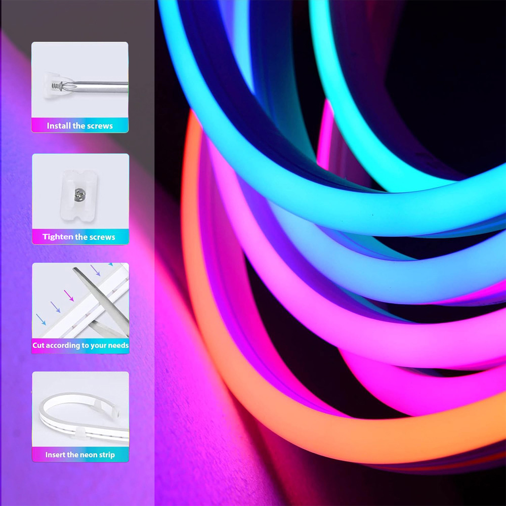 ExtraStar Neon RGB LED Strip with Remote and Power Adapter 5m Image 2