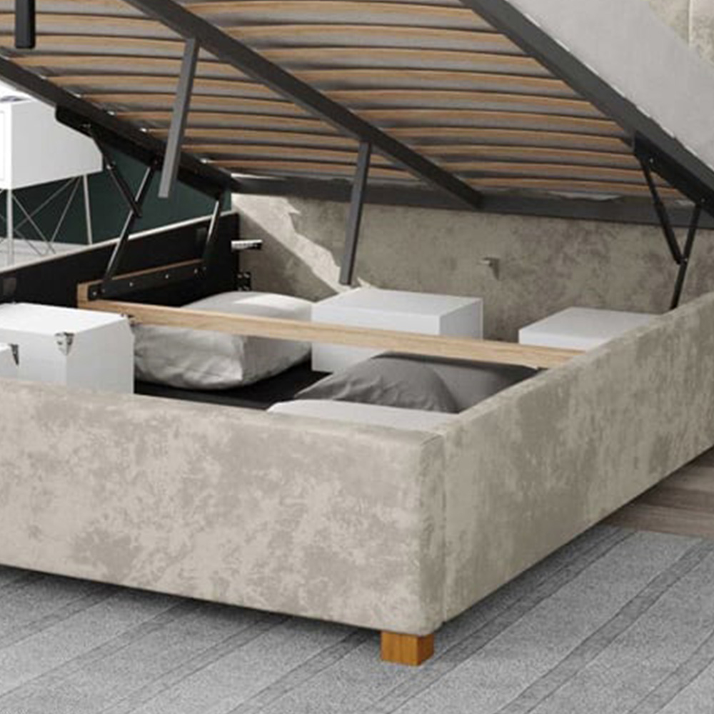Aspire Hepburn Super King Pearl Mirazzi Velvet Ottoman Bed Image 3