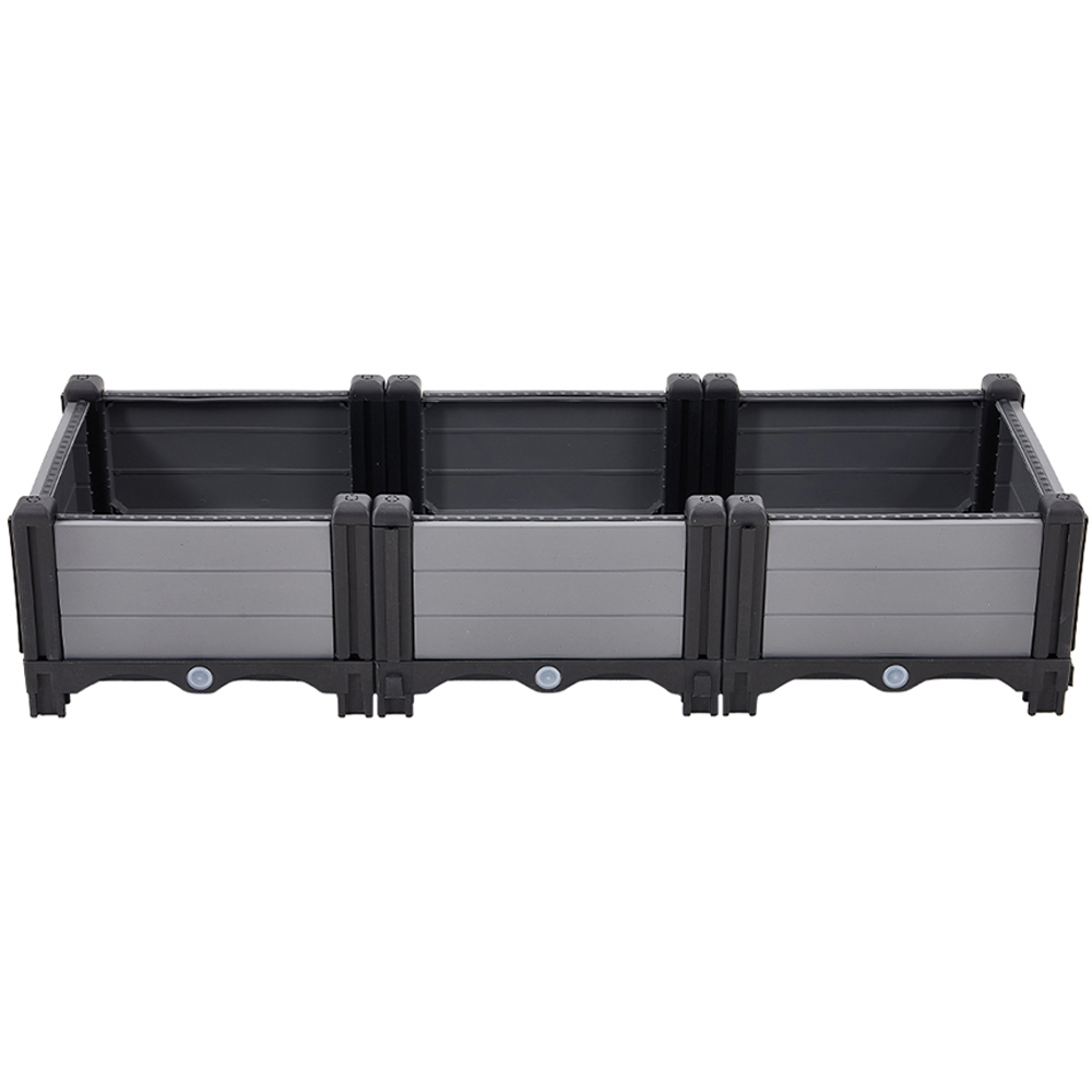 Living and Home Grey and Black Plastic Raised Garden Bed Kit 20 x 90 x 30cm Image 1