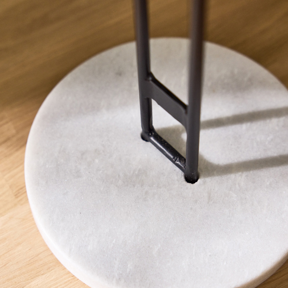 Dibor Matte Black Cast Iron Rod Marble Kitchen Roll Holder Image 4