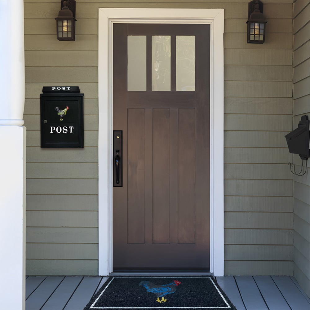 Arboria Garden Decor Cockerel Post Box and Doormat Set Image 2