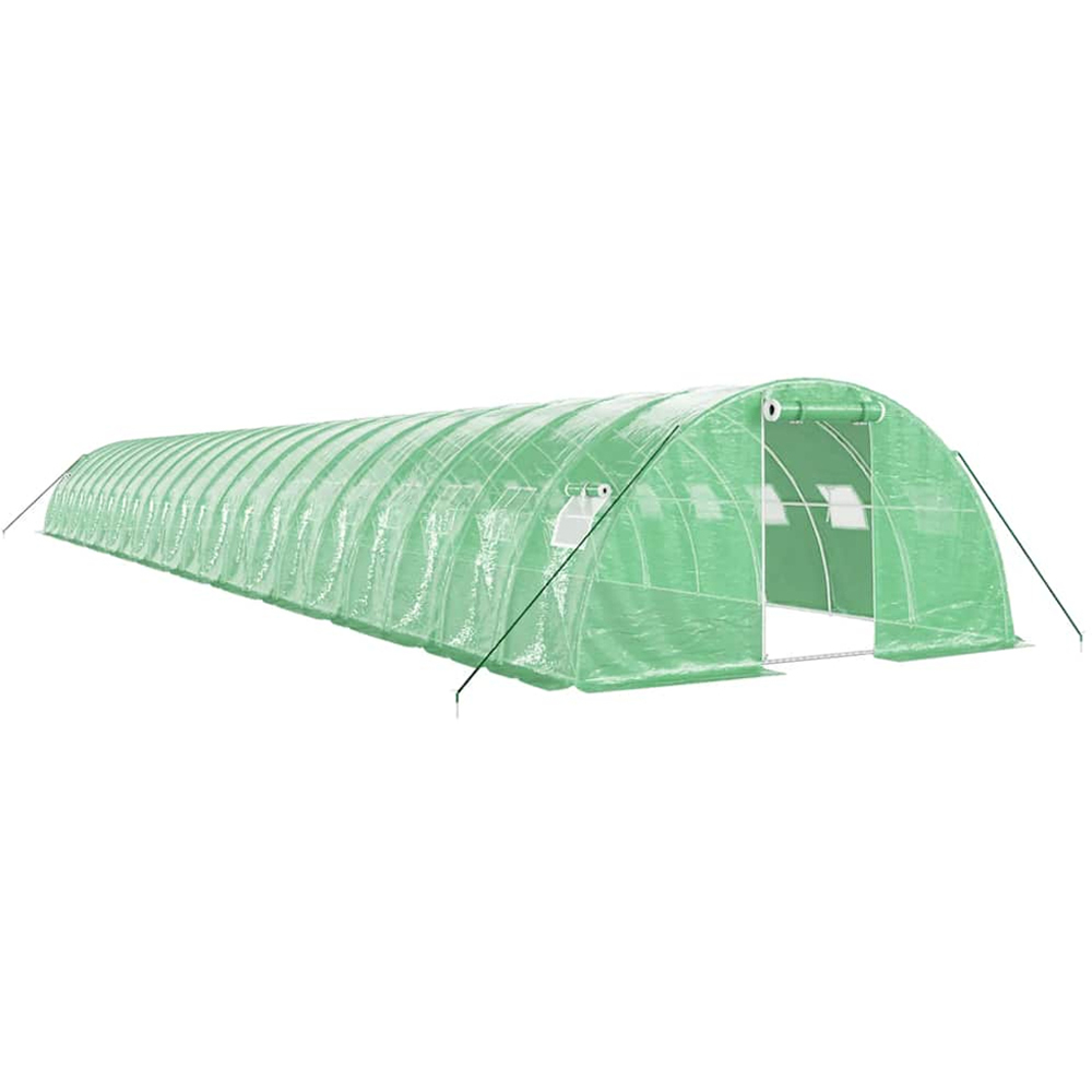 vidaXL Green Polyethylene Galvanised Steel Frame 72.1 x 13.1ft Greenhouse Image 1